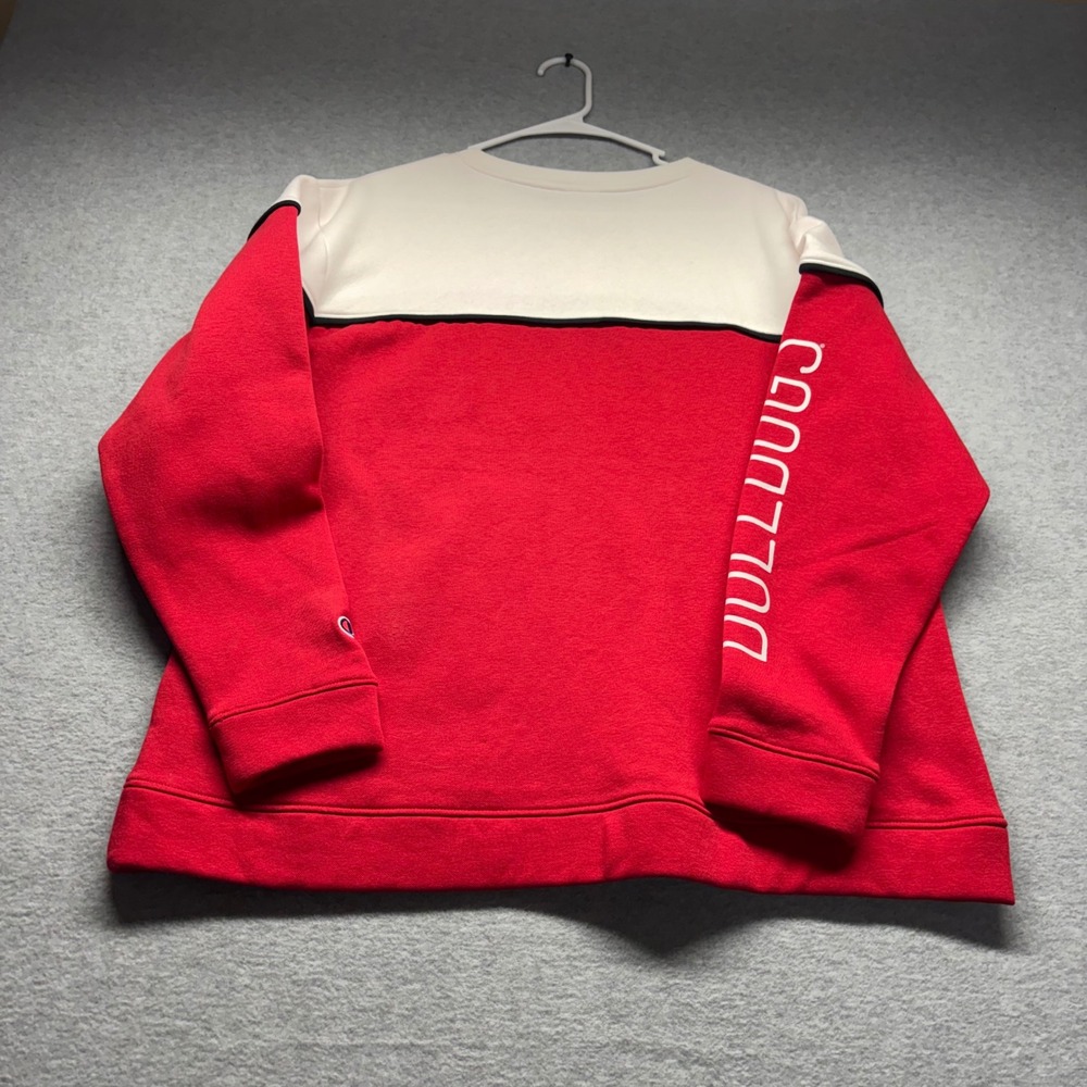 Champion Georgia Bulldogs Sweatshirt Mens Large Red White Colorblock NCAA UGA - Picture 8 of 8